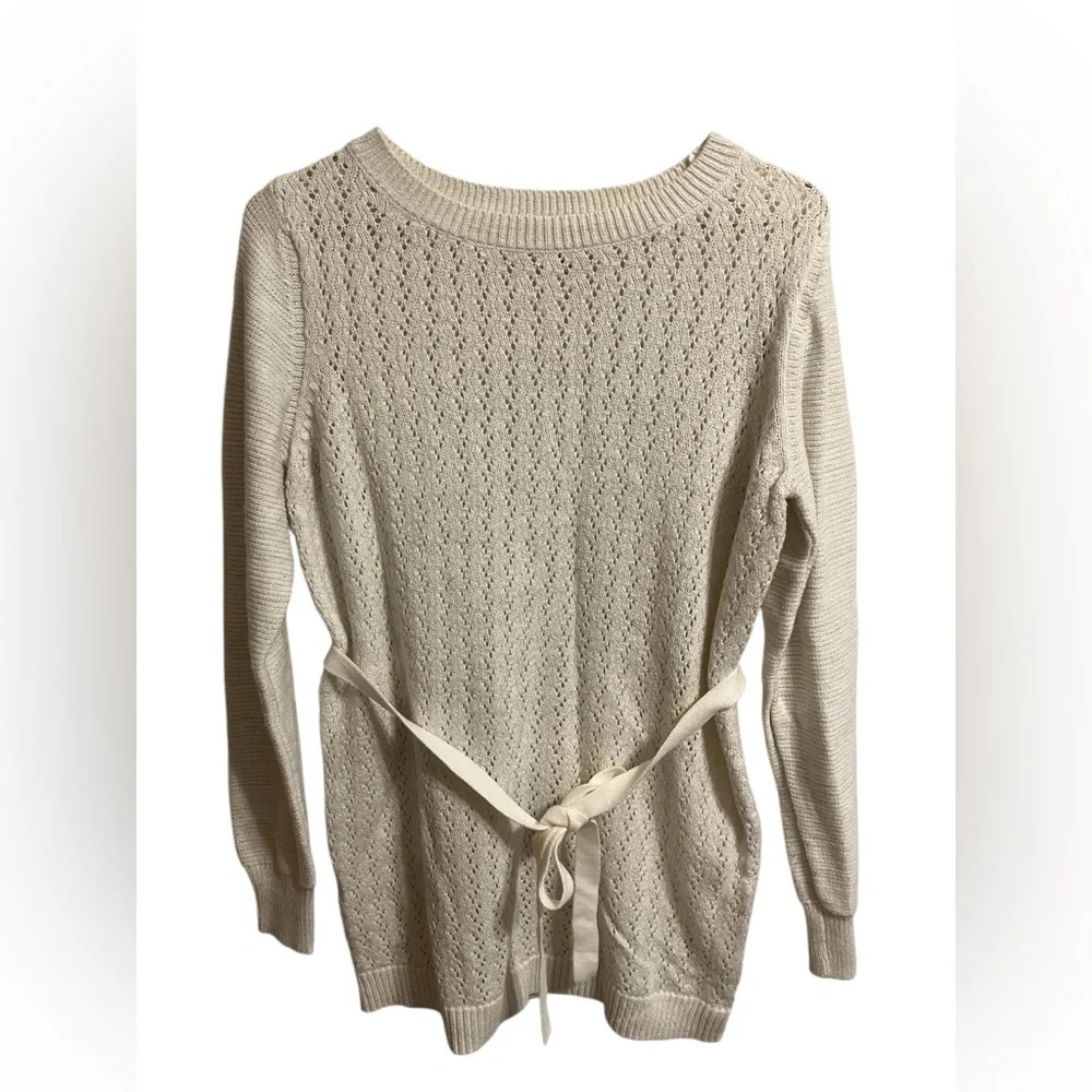 Liz Lange Maternity Crew Neck Pullover Sweater with sparkle weave‎ womens small
